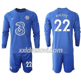 Chelsea Christian Pulisic 22 Domaći Dječji Komplet Dresovi za Nogomet 2020-2021 Dugim Rukavima (+ kratke hlače)